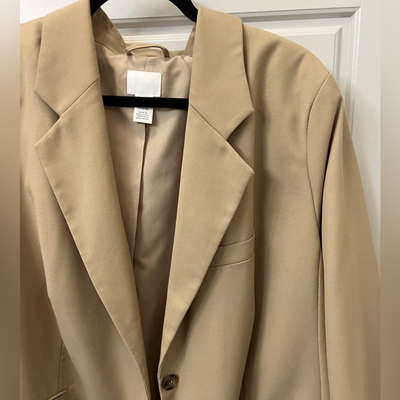 H&M Tan Double Breasted Oversized Blazer - Picture 4 of 8